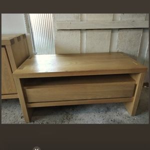 Solid wood table with storage